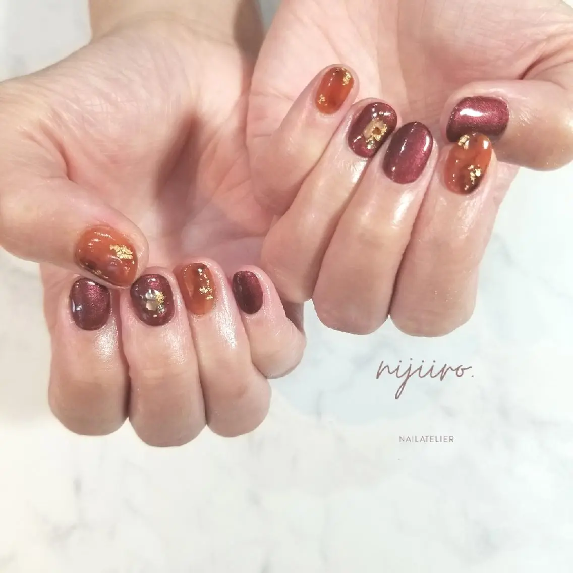ネイル べっ甲ネイル ハンドネイル nijiiro🌈 サトウのネイルデザイン