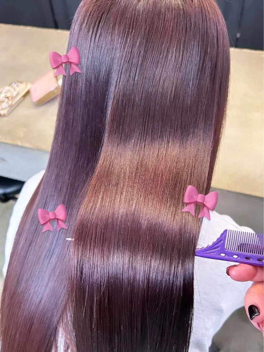 ロング カラー ヘアカラー トリートメント ヘアセット 🎀暖色カラー🎀 ♡yurika♡のヘアスタイル