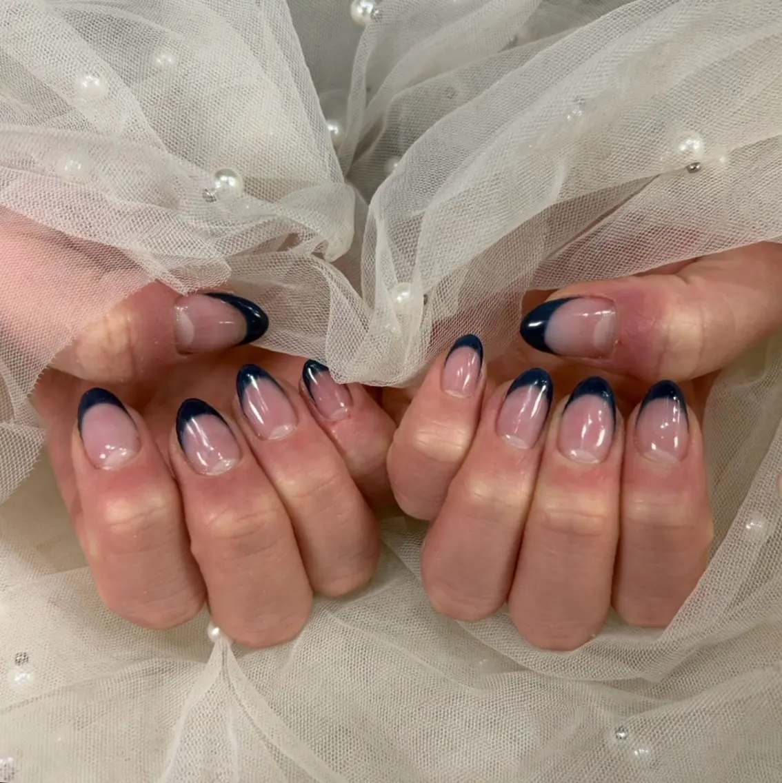 ジェルオフ無料💅ハンド5種フレンチ(クリアベース)・カラーグラデーション・ラメグラデーション✨甘皮ケア込！の写真