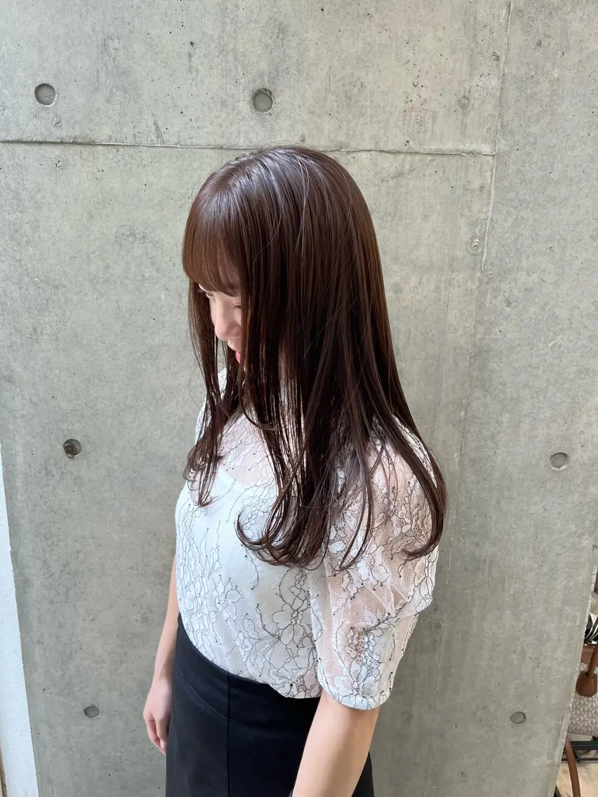 セミロング カラー カット ヘアカラー トリートメント 縮毛矯正ボブ&顔まわ レイヤー♡TOMOEのヘアスタイル