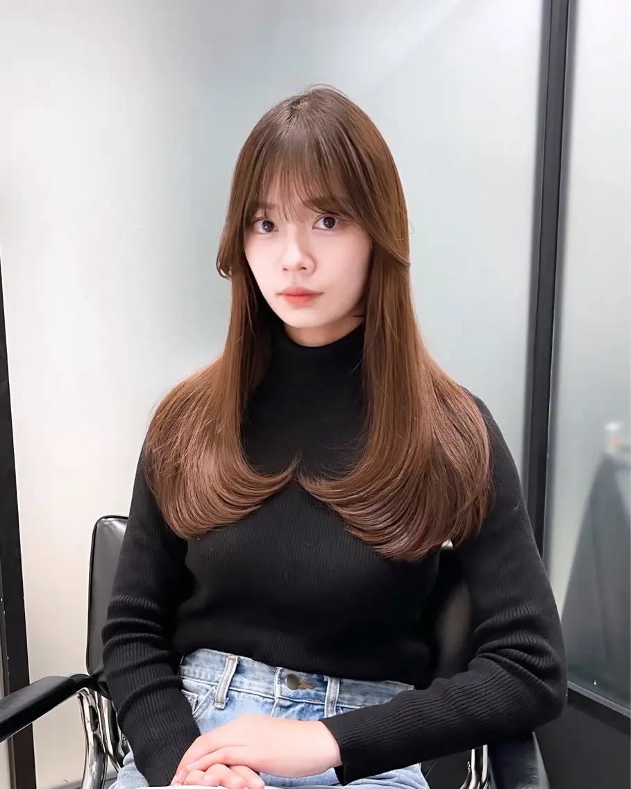 ロング 韓国風ヘア レイヤーカット 韓国レイヤーカット 髪質改善▫️水野有真のヘアスタイル