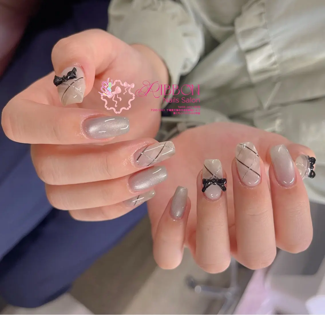 ネイル フットネイル フレンチネイル ジェルネイル 韓国ネイル マグネットネイル ハンドネイル Ribbonnail salonのネイルデザイン
