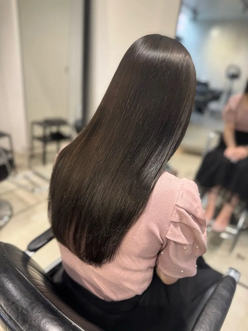 ロング カラー パーマ ヘアアレンジ カット ヘアカラー 縮毛矯正 トリートメント ヘアセット 透明感/オリーブ/ グレージュ/YUKAのヘアスタイル