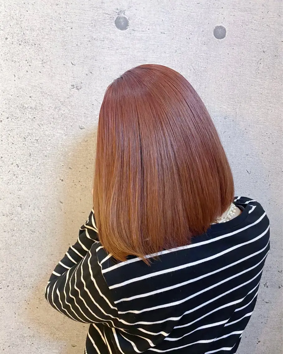 ミディアム カラー カット ヘアカラー トリートメント 久保 敏之のヘアスタイル
