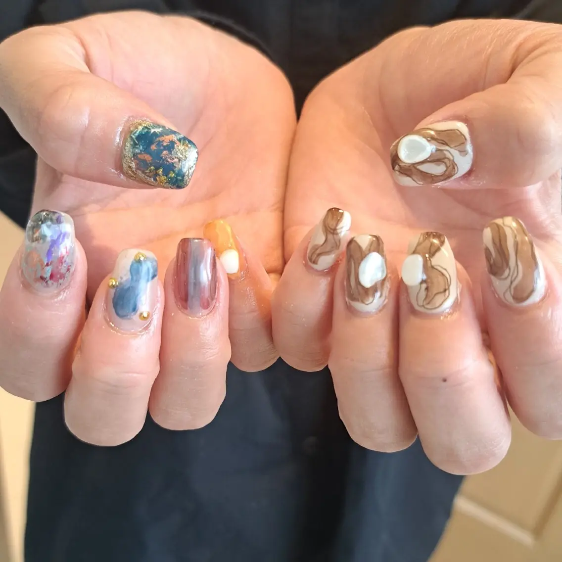 ネイル アートネイル ジェルネイル 持ち込み ニュアンスネイル ハンドネイル Nail mood デザイン持ち込みokのネイルデザイン