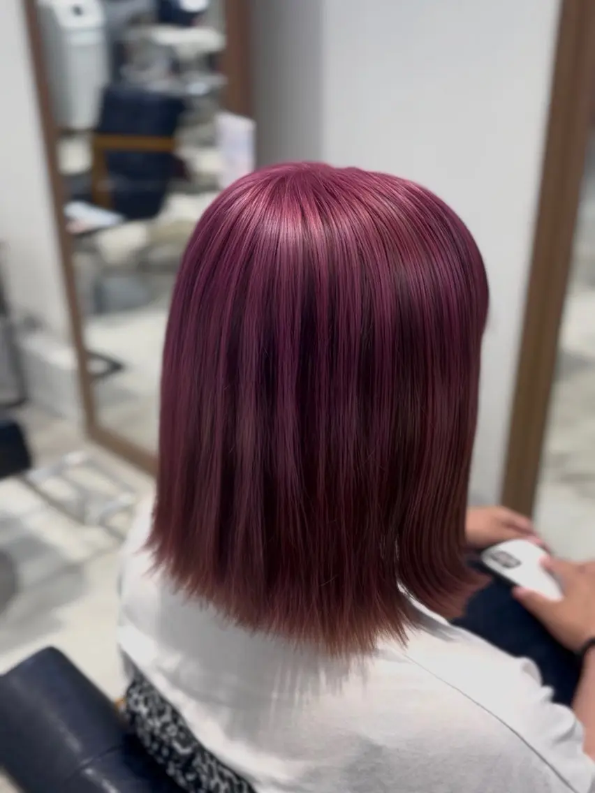 ショート カラー デザインカラー ハイライトカラー ハイトーンカラー ピンクカラー パープルカラー 髙木 利央のヘアスタイル