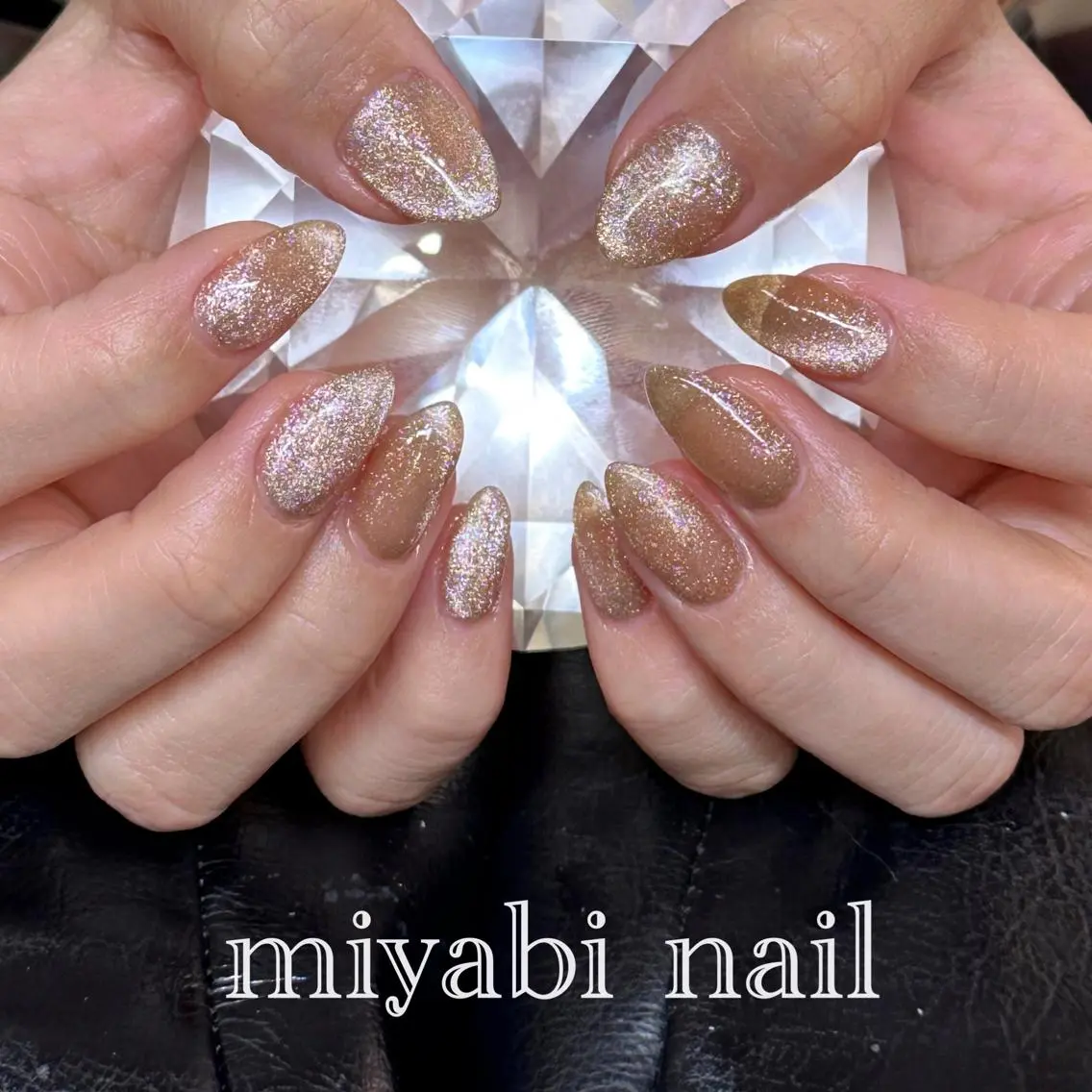 ネイル アートネイル ジェルネイル キラキラネイル マグネットネイル 持ち込み ハンドネイル miyabi nail 桂川駅近くのネイルデザイン