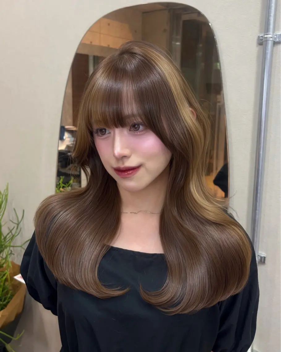 ロング カラー ヘアアレンジ みのり ワンホンヘア🕊️のヘアスタイル