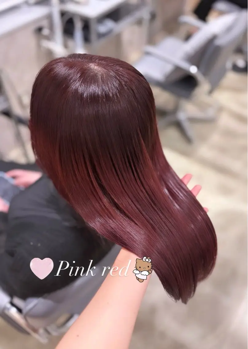 カラー ピンクカラー レッドカラー カットカラー/銀座 🎀𝐒𝐀𝐊𝐈のヘアスタイル