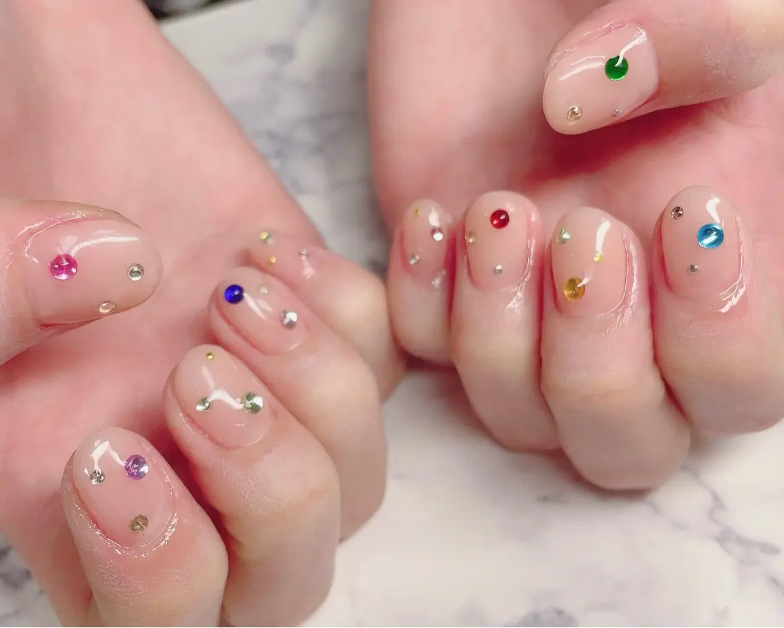 ネイル ストーンネイル ハンドネイル Nail_by N1のネイルデザイン