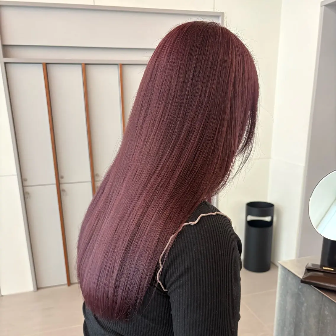 ロング カラー カシス ピンクカラー ヘアカラー レイヤーカット矢場町 /Shizuki🦤のヘアスタイル