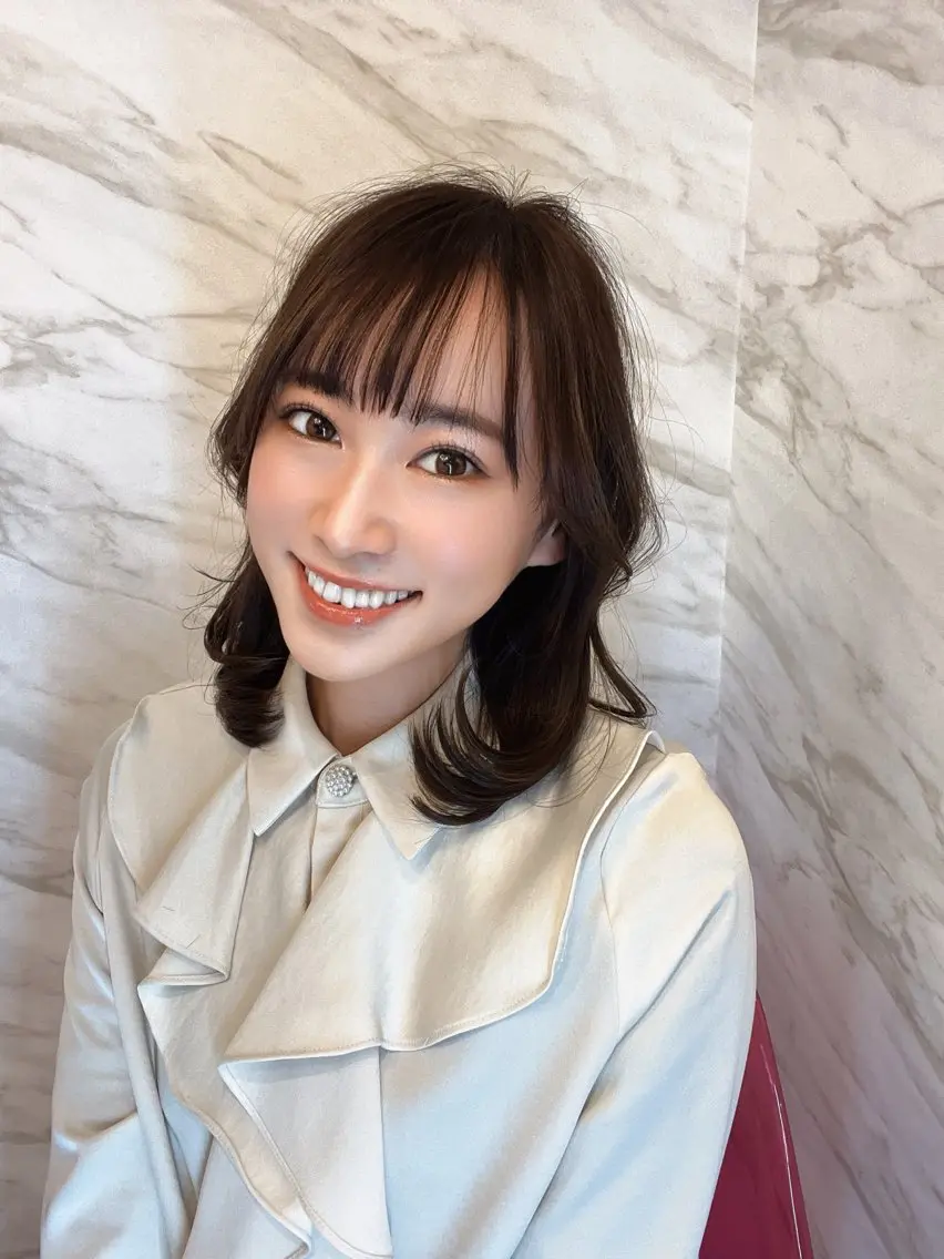 ミディアム 顔周りカット 韓国風ヘア 小顔カット 平川 友理/韓国ヘア💘のヘアスタイル