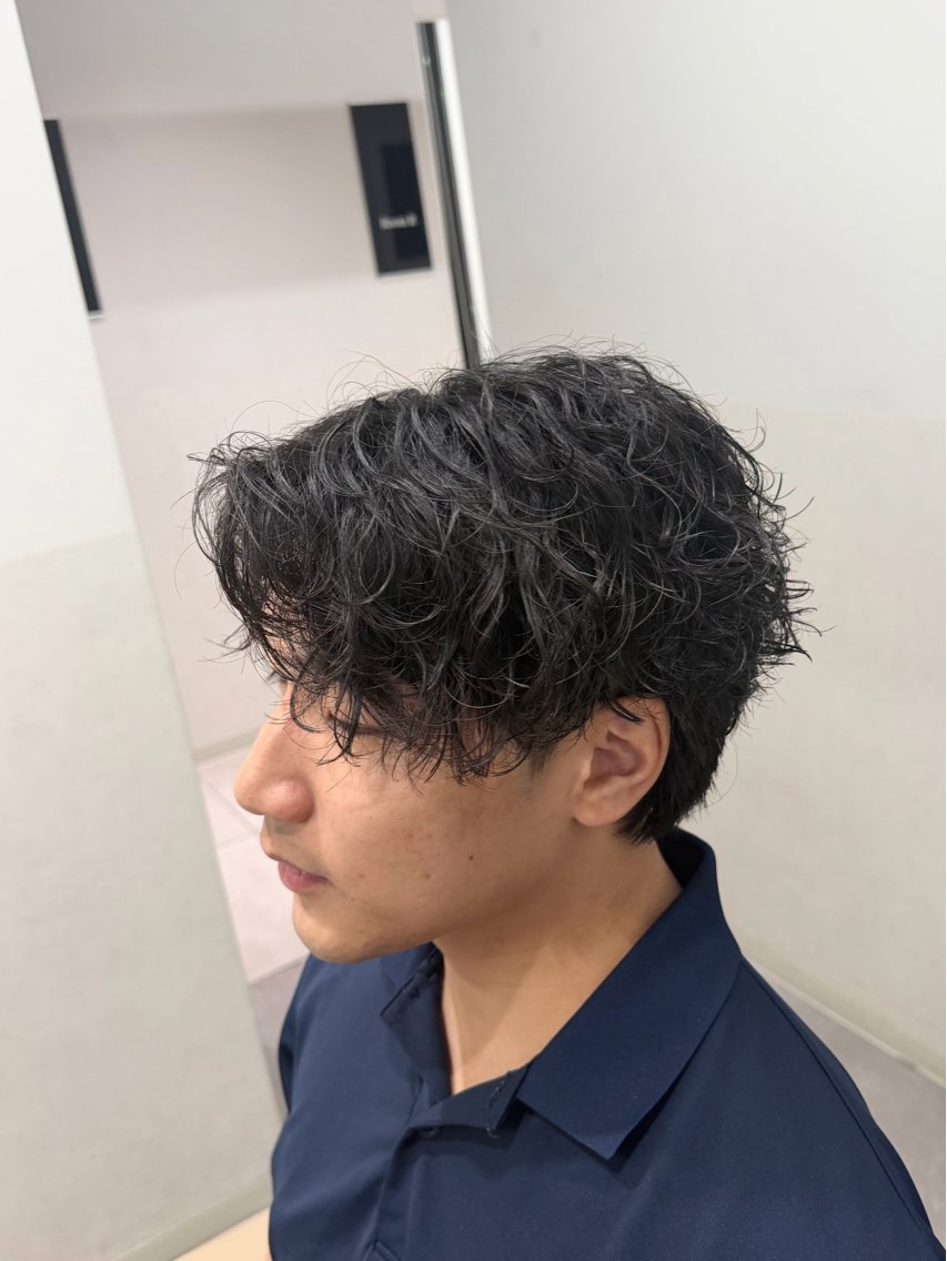 パーマ メンズ センターパート マッシュ メンズパーマ パーマ 下北沢／メンズ/ メンズパーマ/優樹のヘアスタイル
