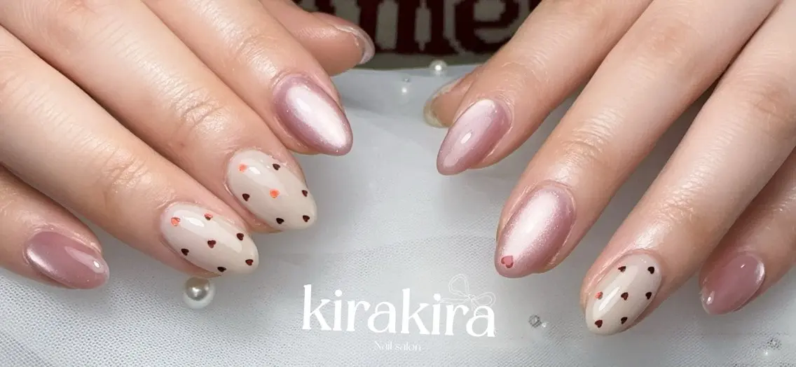 ネイル フットネイル ハート キラキラネイル シンプルネイル バレンタイン Kirakira Nail salonのネイルデザイン