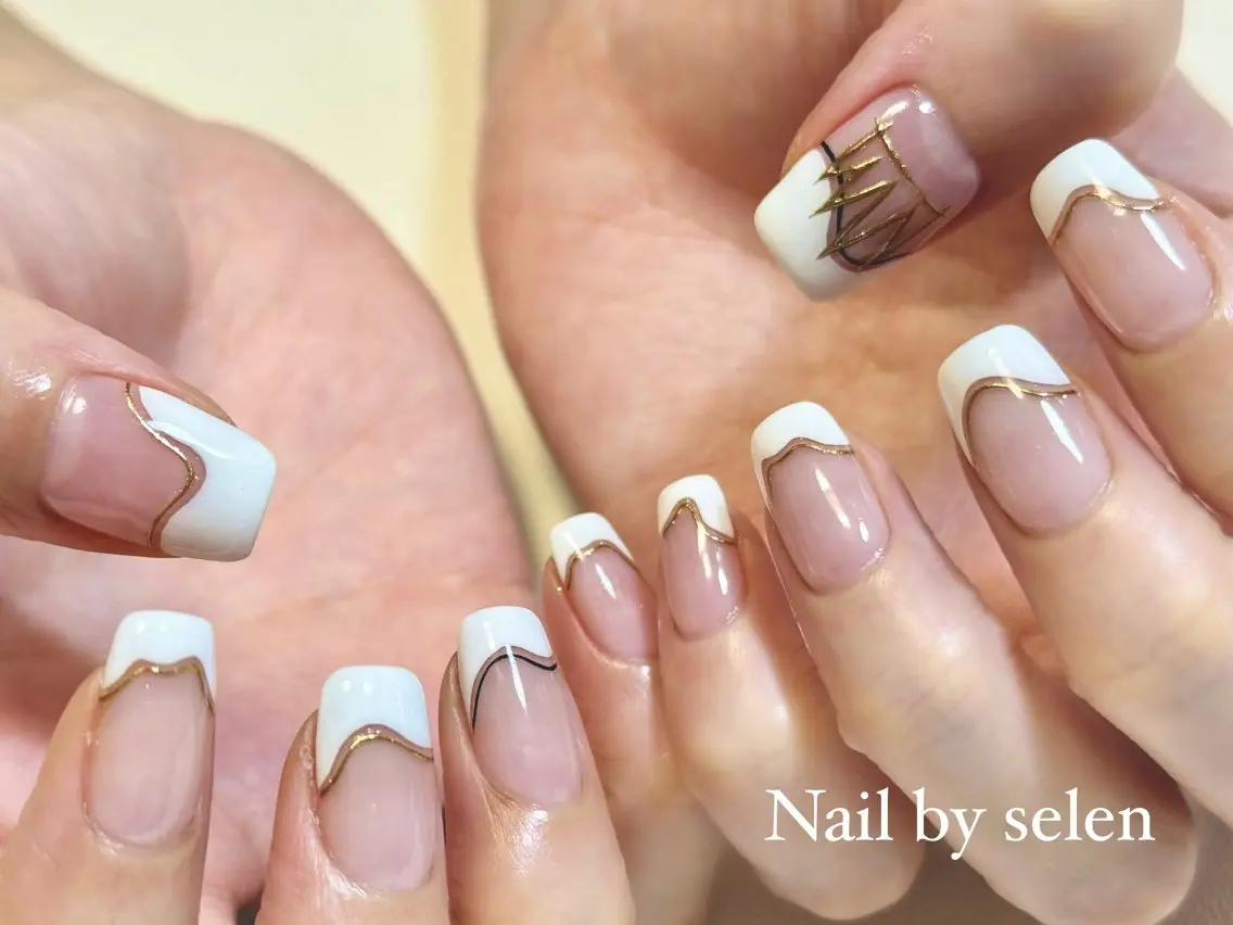 ネイル アートネイル ジェルネイル グラデーション ミラーネイル ニュアンスネイル ハンドネイル Nail by selenのネイルデザイン