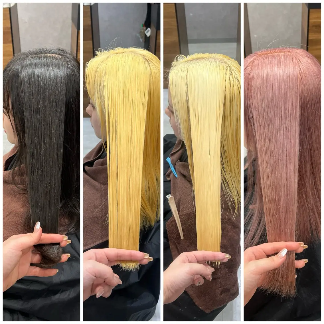 セミロング カラー ベージュカラー ブリーチ 透明感カラー デザインカラー ダブルカラー ショート/ウルフ カットモデル募集のヘアスタイル