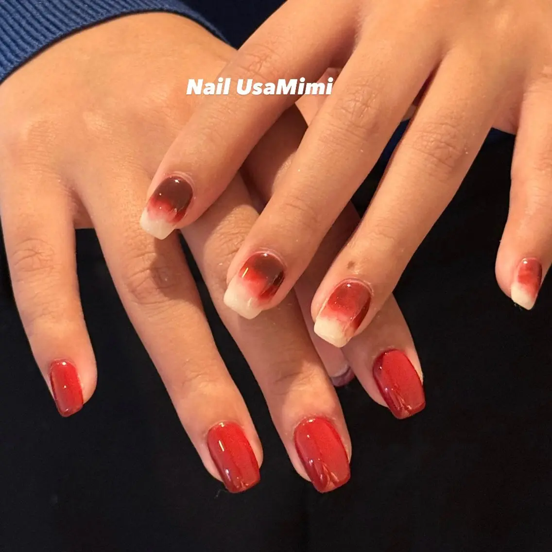 ネイル ジェルネイル 氷ネイル・うるうるネイル 韓国ネイル マグネットネイル ワンホンネイル ハンドネイル 本町ネイルNail UsaMimiのネイルデザイン