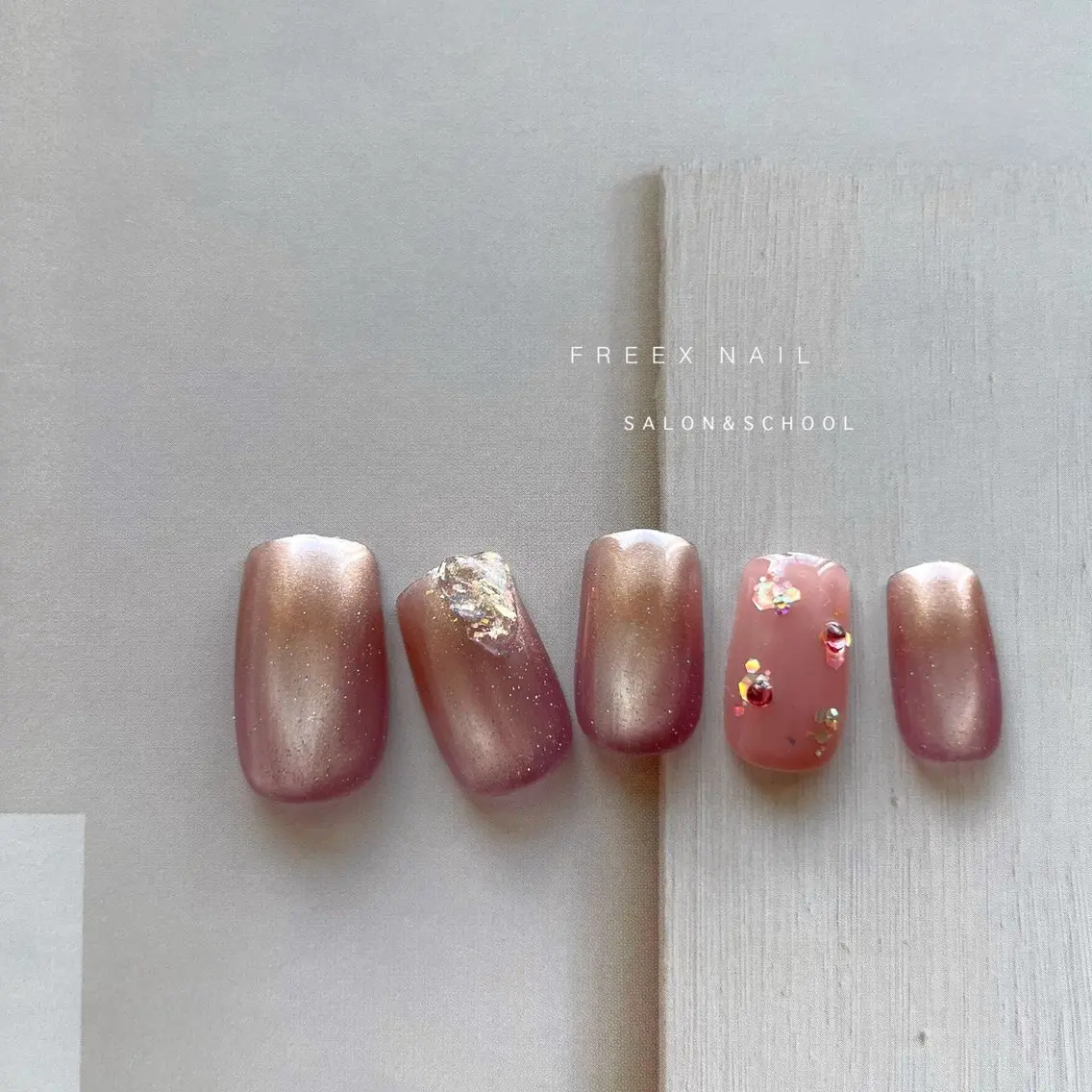 ネイル ピンク ハンドネイル ハンドケア freex nail /ニュアンス/個性派のネイルデザイン