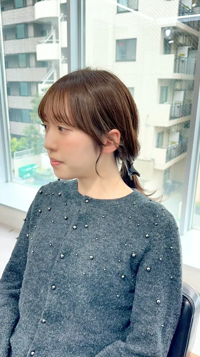 【小顔カット艶髪】💇🏻‍♀️💗前髪カット＋カラー💗¥8250の写真