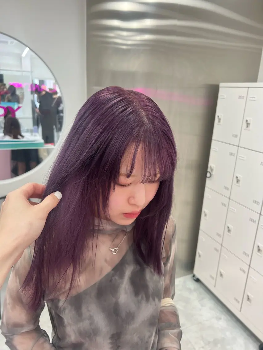 セミロング カラー 💖似合わせカラー レイヤー💖縮毛矯正のヘアスタイル