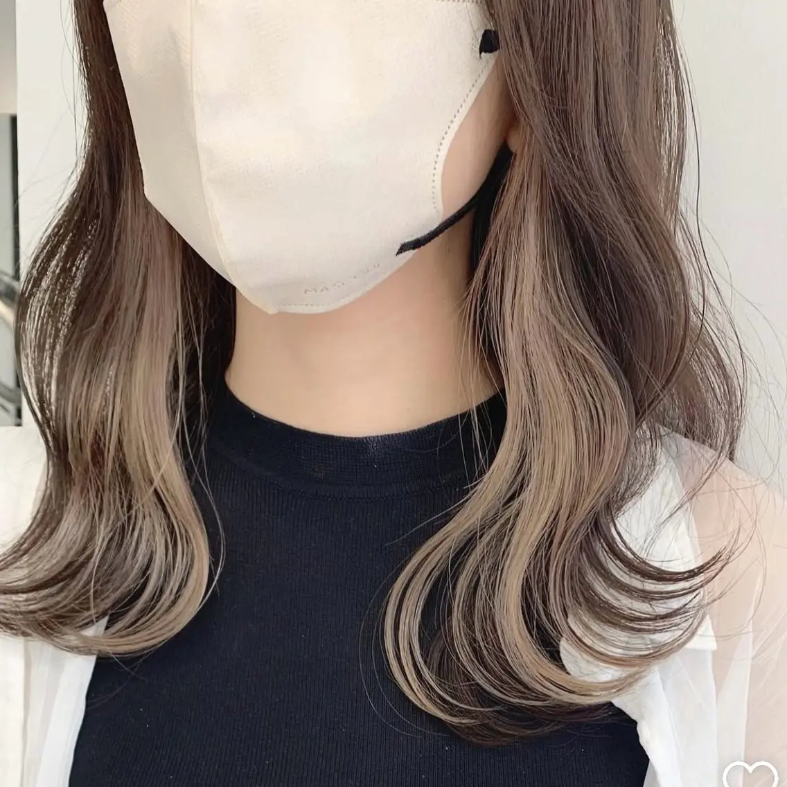 💫💫【デザインカラー】💫💫イヤリング、ハーフインナーカラー🩵⟡.·*.の写真