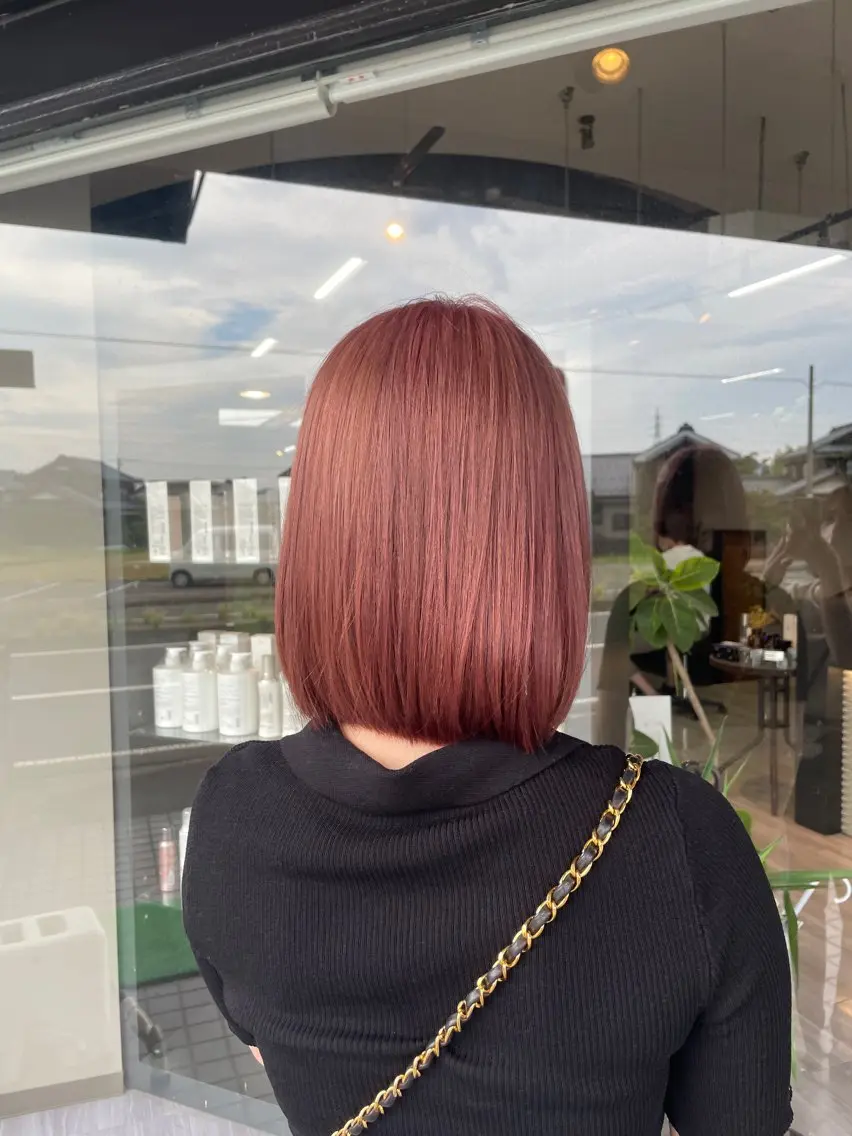 ミディアム カラー ベージュカラー ブリーチ ピンクカラー ピンクベージュ マキノ キョウカのヘアスタイル