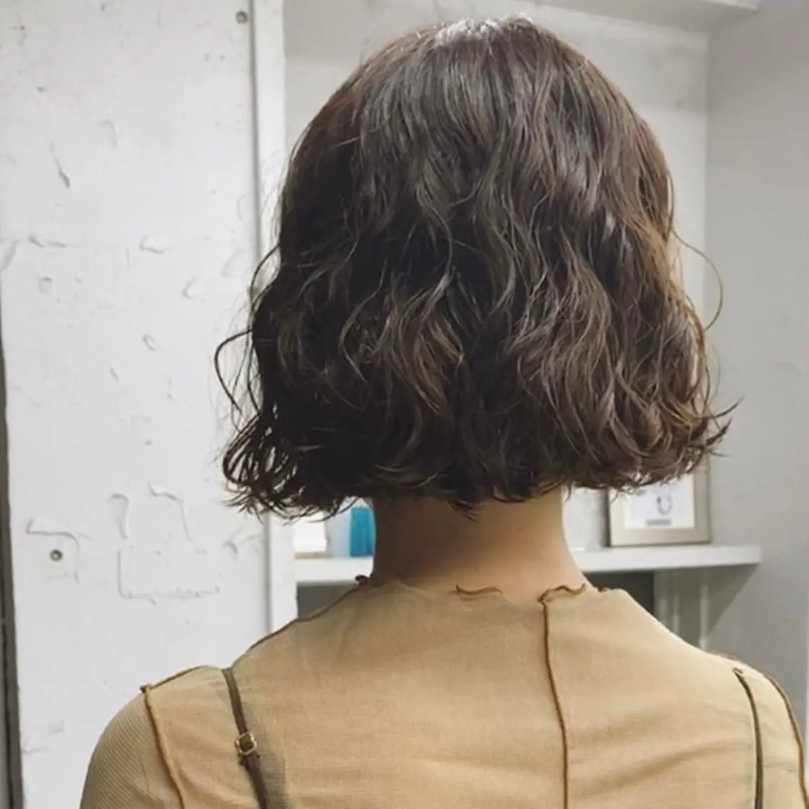 ミディアム パーマ ミディアムパーマ ボブ 大石 沙季のヘアスタイル