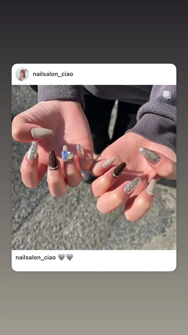 ネイル ブラウン #Amin nail salonのネイルデザイン