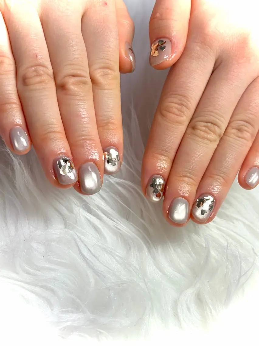 ネイル ハート バレンタイン 冬ネイル Nail room Aのネイルデザイン