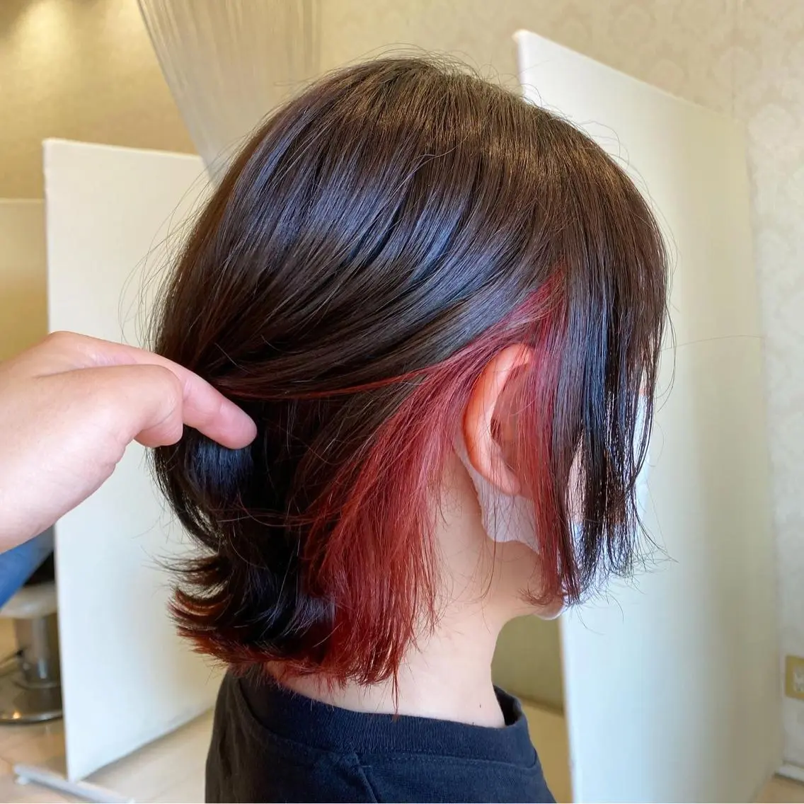 ミディアム カラー 【育休中】EARTH 荒井店HARUNAのヘアスタイル