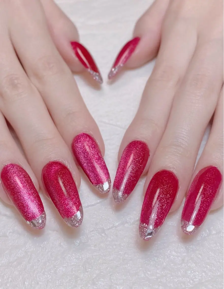 ネイル フレンチネイル ガラスフレンチ マグネットネイル ハンドネイル Nail Salon K 🧸美爪育成のネイルデザイン