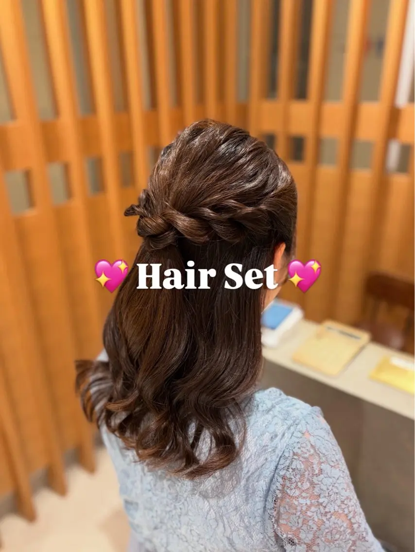ヘアアレンジ ヘアセット 💎ツヤ髪ストレート カラー💎かのんのヘアスタイル
