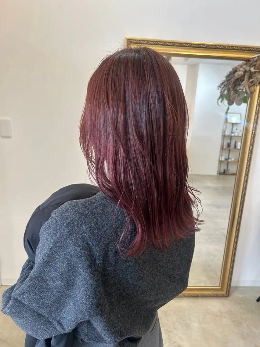 セミロング カラー ピンクカラー ヘアカラー anjii リンのヘアスタイル