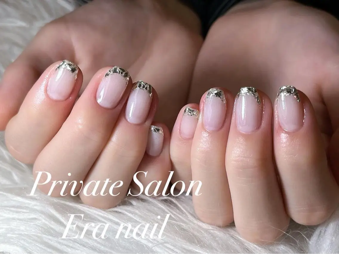 ネイル フレンチネイル ガラスフレンチ Era nailのネイルデザイン