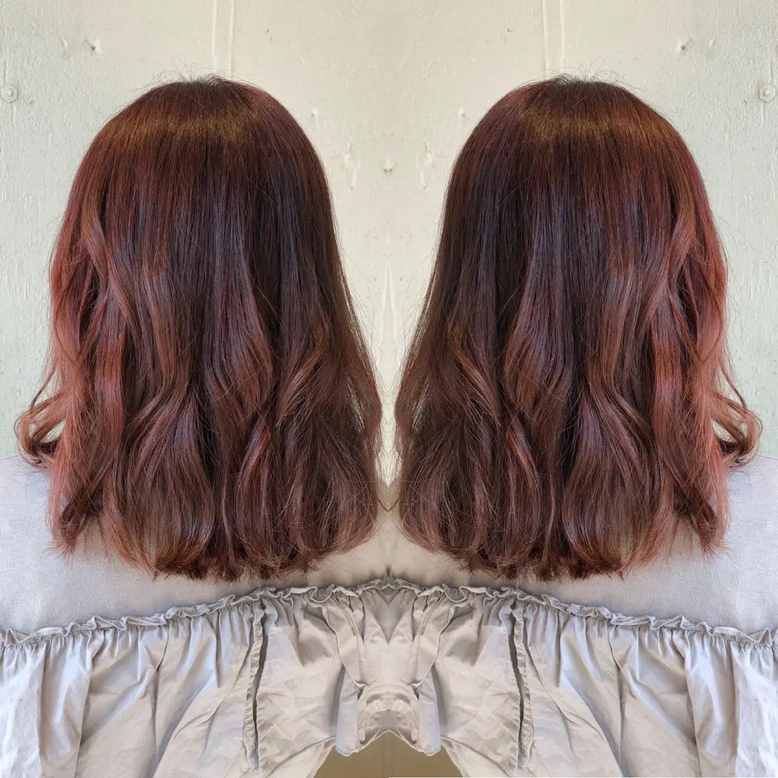 ミディアム カット ヘアカラー あらき ちさとのヘアスタイル
