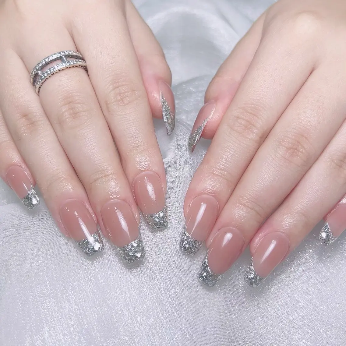 メンズ ネイル メンズ韓国風 アートネイル オーロラネイル ガーリー キラキラネイル ハンドネイル Nail salon 木にいるのネイルデザイン