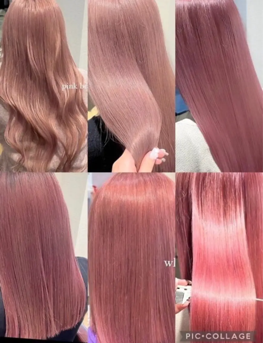 カラー ブリーチ 淡い暖色カラー🩰 girly ♡ ノアのヘアスタイル
