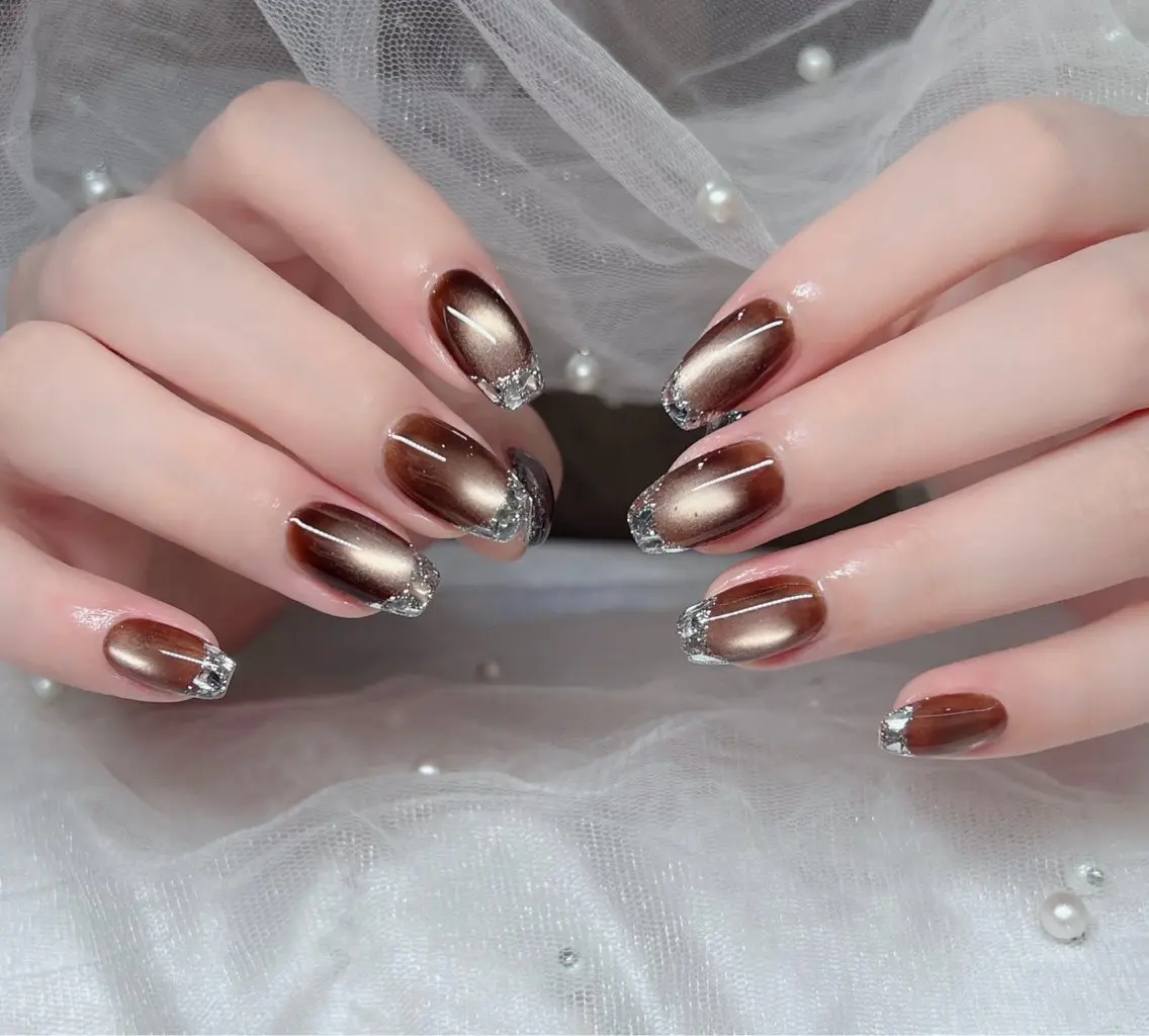 ネイル ハンドネイル 🎀PG🩵 ネイルサロンのネイルデザイン