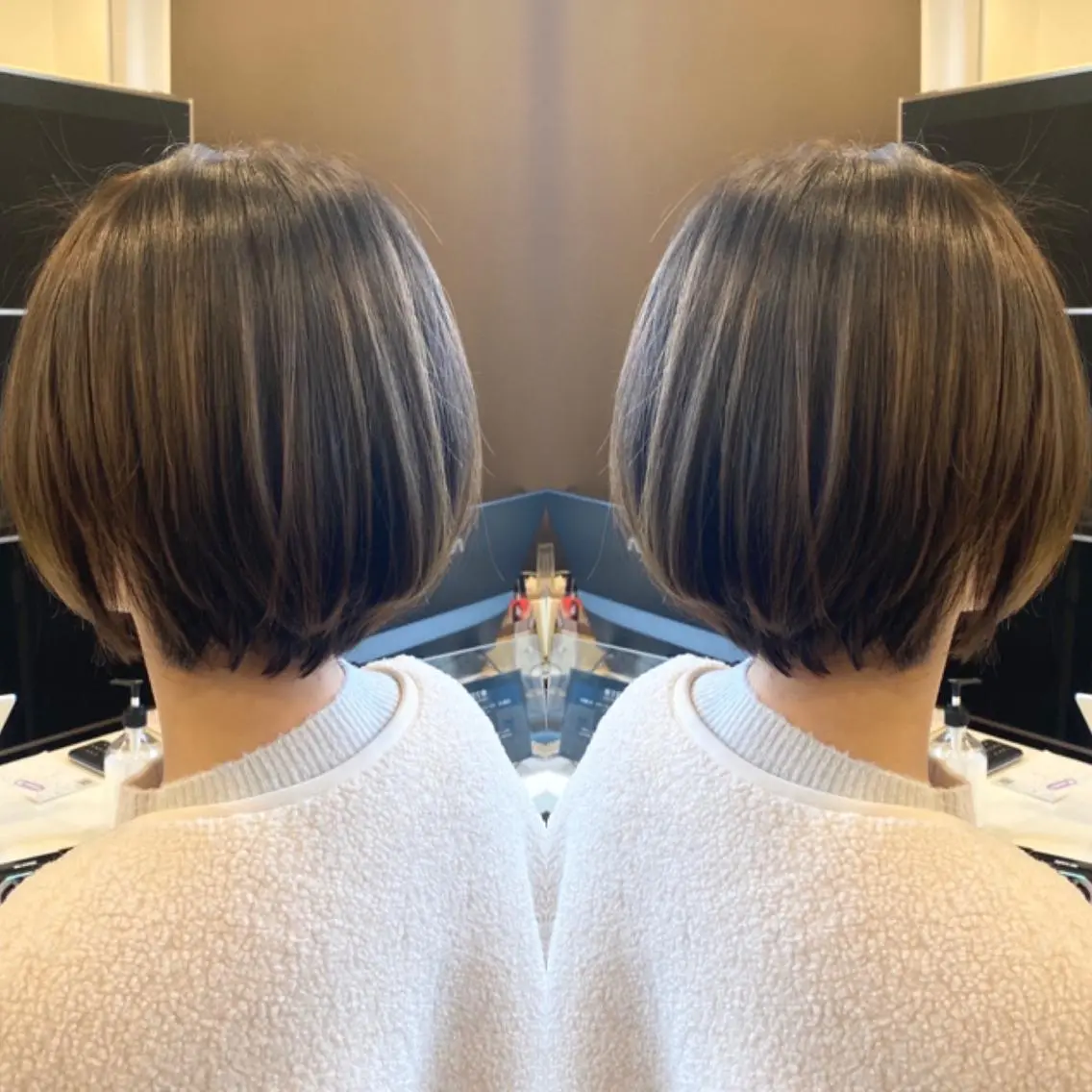 ショート カラー カット 岩﨑 智穂のヘアスタイル