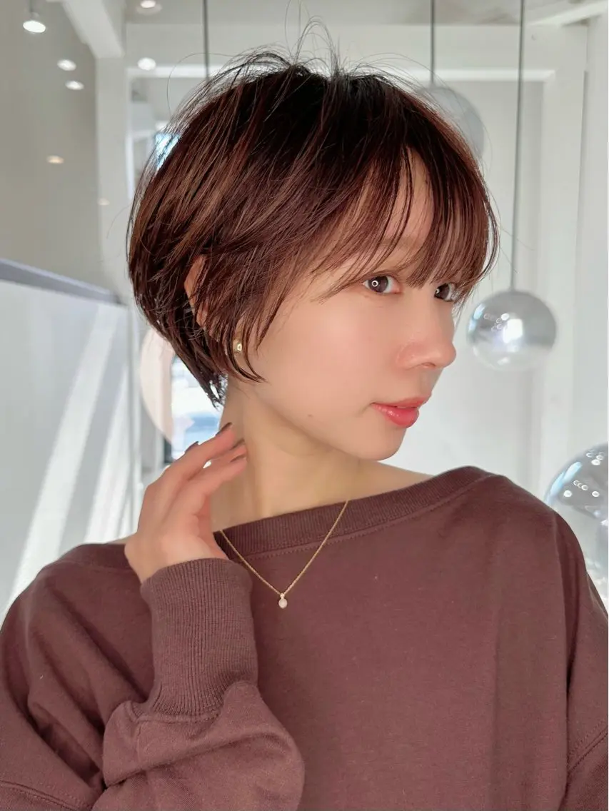 ショート ショートレイヤー 顔まわりレイヤー ハッシュカット レイヤーカット ショートヘア カット ヘアカラー トリートメント ヘッドスパ 縮毛矯正/レイヤー taiga🐯のヘアスタイル