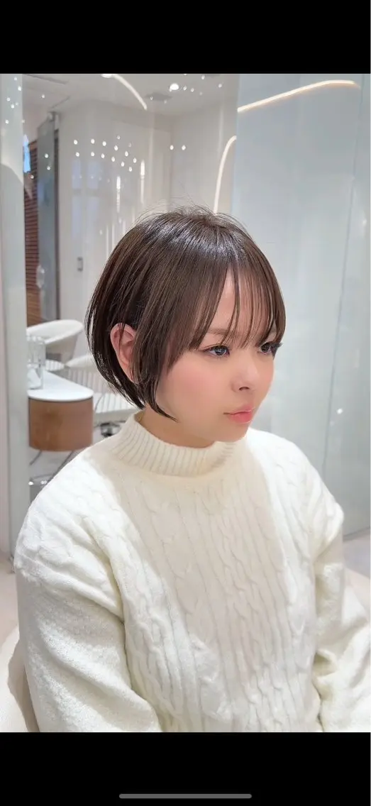 ショート カラー 切りっぱなしボブ ショートボブ 丸みショート ボブ 韓国風ヘア カット ヘアカラー トリートメント 【渋谷】ボブ・ レイヤーボブ特化✂︎のヘアスタイル