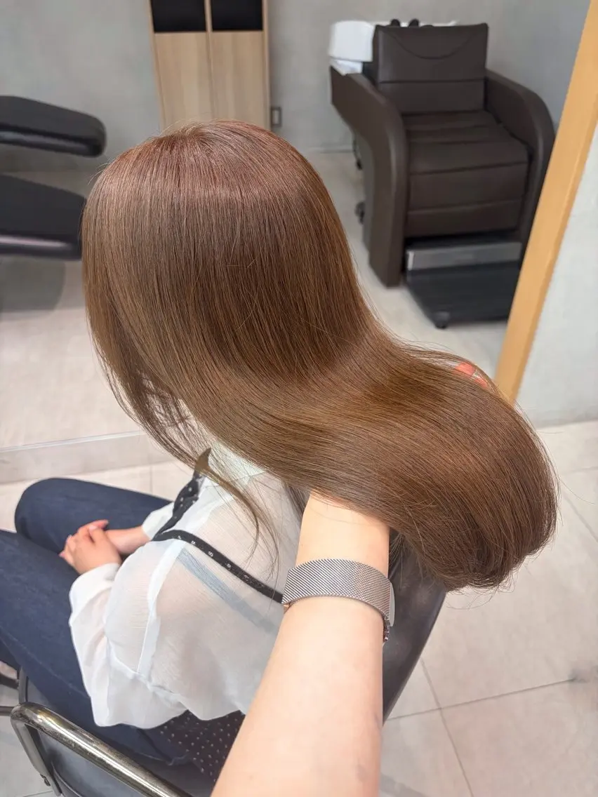 ロング カラー ブリーチ ブリーチなしカラー ヘアカラー トリートメント 大村 咲羅のヘアスタイル