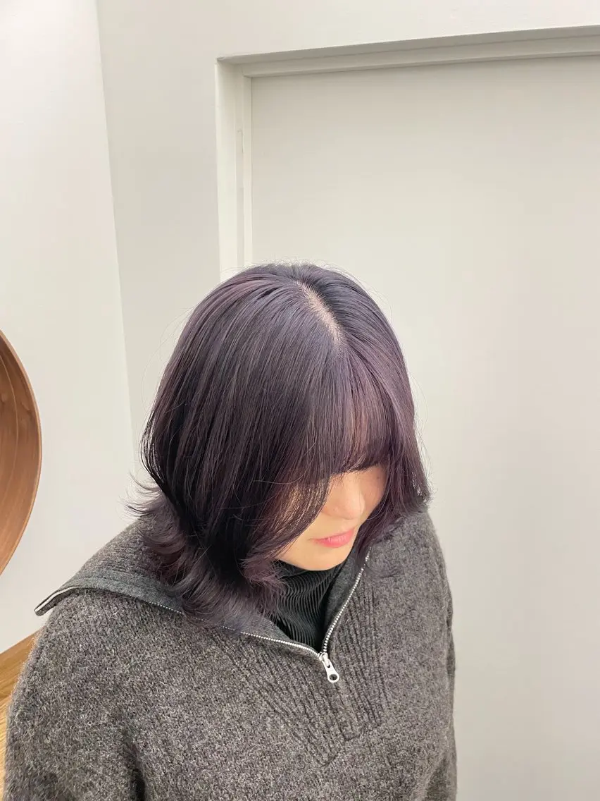 ミディアム ヘアカラー ハイトーン/透明感 カラー/下出有沙のヘアスタイル