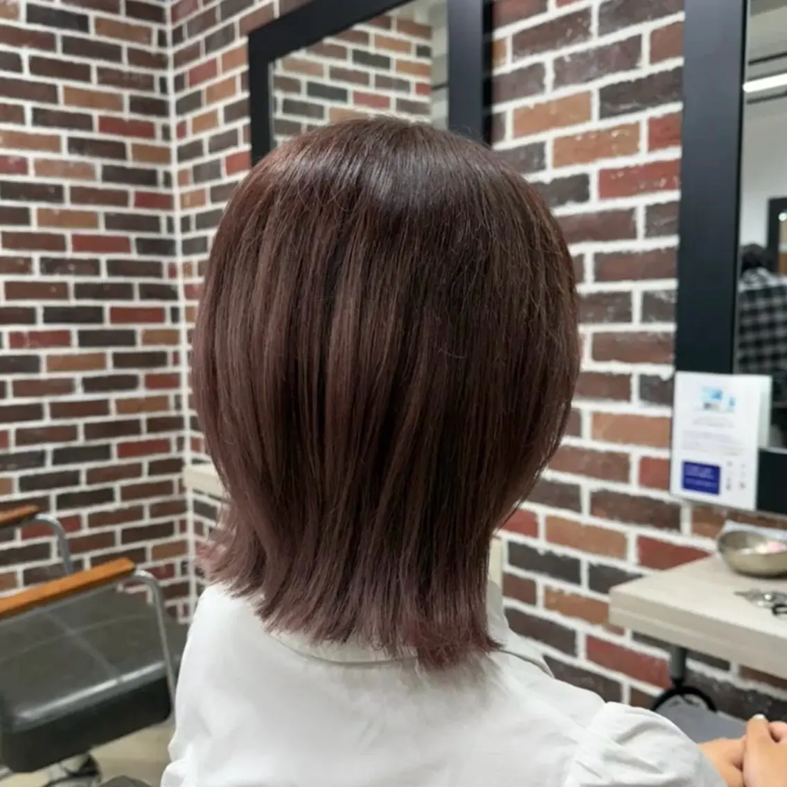 ショート カラー ボブレイヤー ブラウンカラー レッドカラー レッドブラウン ボブ ナオ‪‪🍒🤍 モデル募集/錦糸町のヘアスタイル