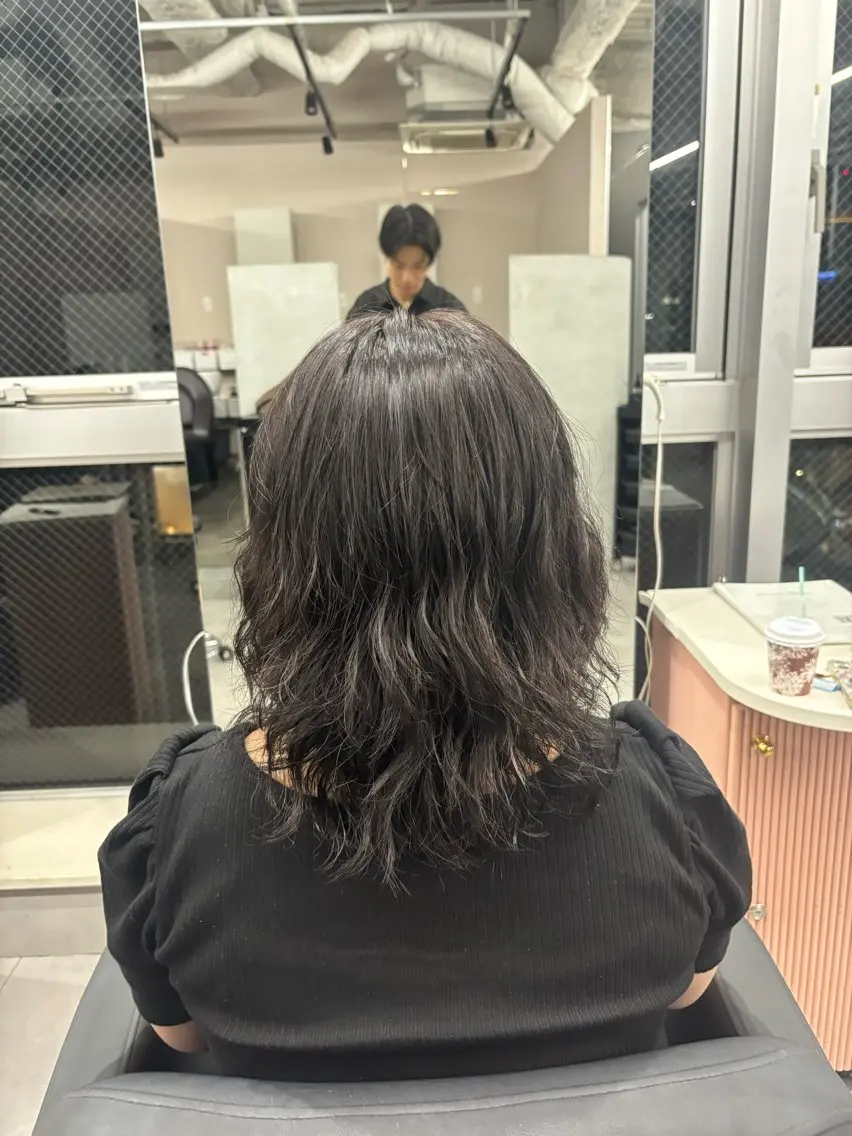 ミディアム カラー ヘアカラー 小林蒼太 梅田モデル募集のヘアスタイル