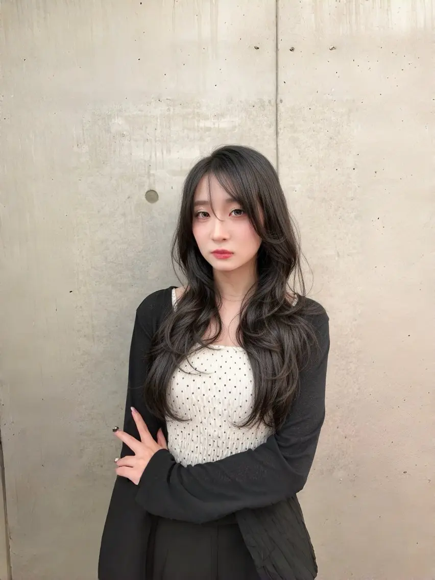 ロング カット ヘアカラー 縮毛矯正 トリートメント 韓国🇰🇷ヘア/ 韓国レイヤーshinのヘアスタイル