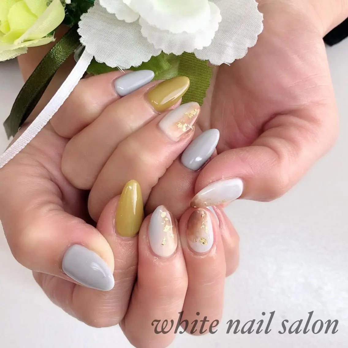 ネイル アートネイル フレンチネイル ジェルネイル ハードジェル 持ち込み ハンドネイル white nail salonのネイルデザイン