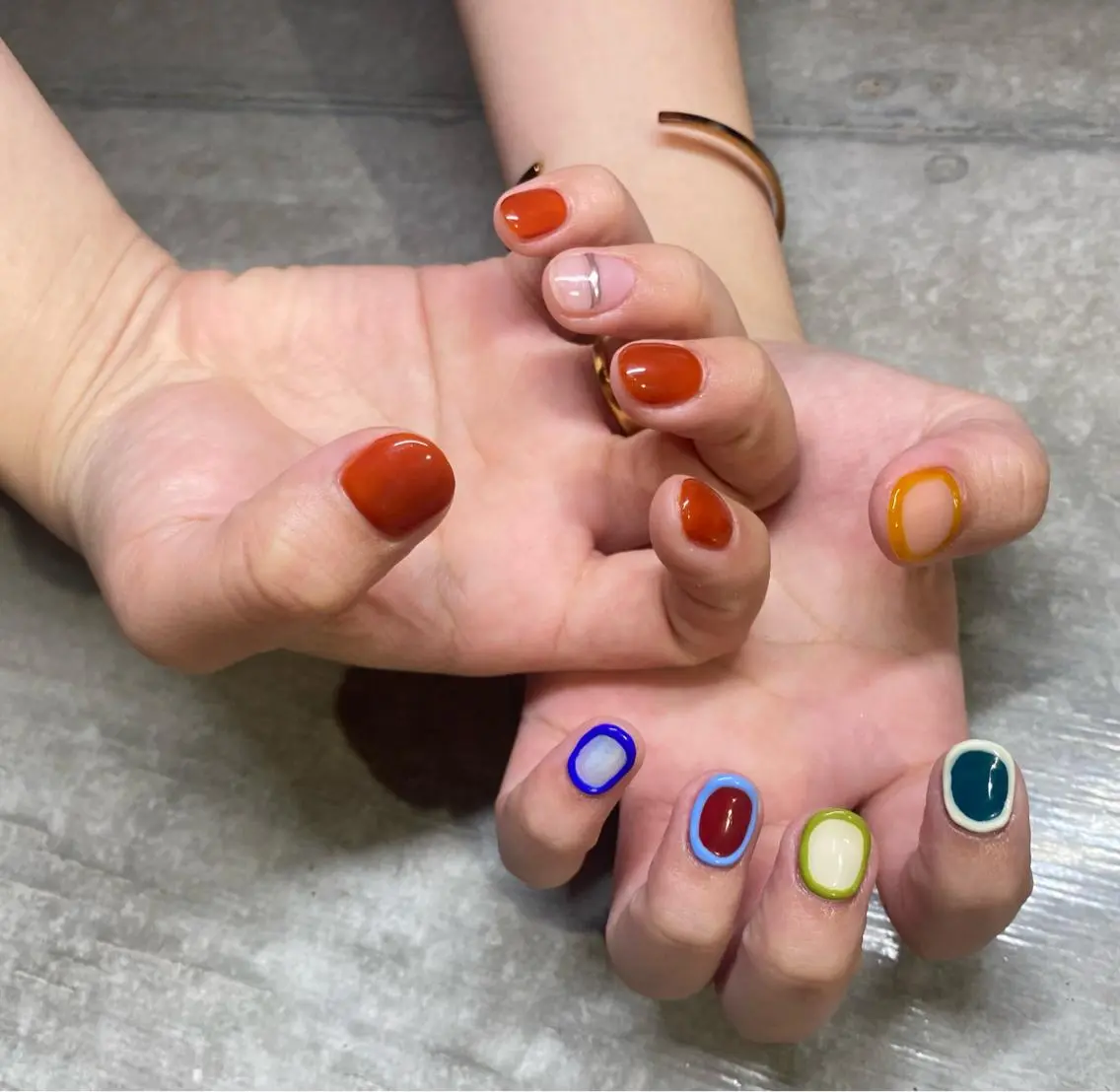 パラジェル持ち込みデザインネイル[オフ、ケア込み]の写真
