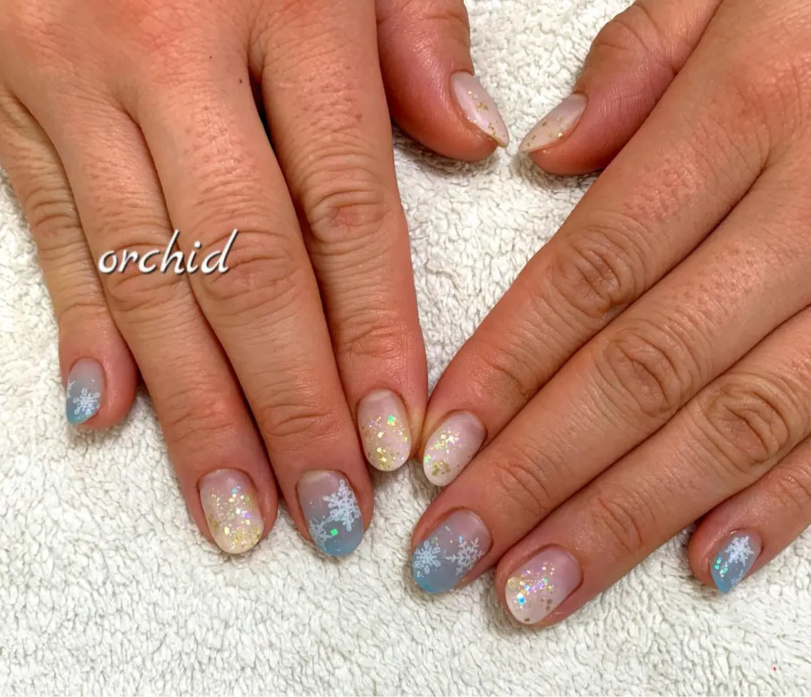 ネイル マットネイル orchid ♡オーキッドのネイルデザイン