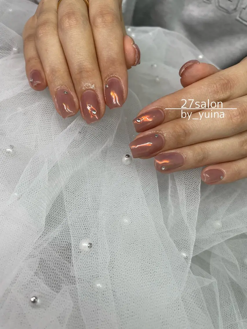 ネイル オーロラネイル ハンドネイル 27salon yuinaのネイルデザイン